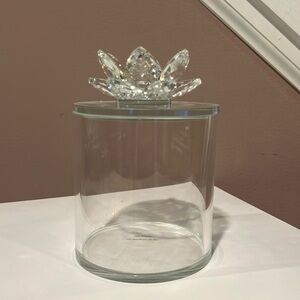 Decorative Glass Jar with Crystal Embellished Top